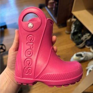 Crocs Pink Toddler Rain Boot Size 6